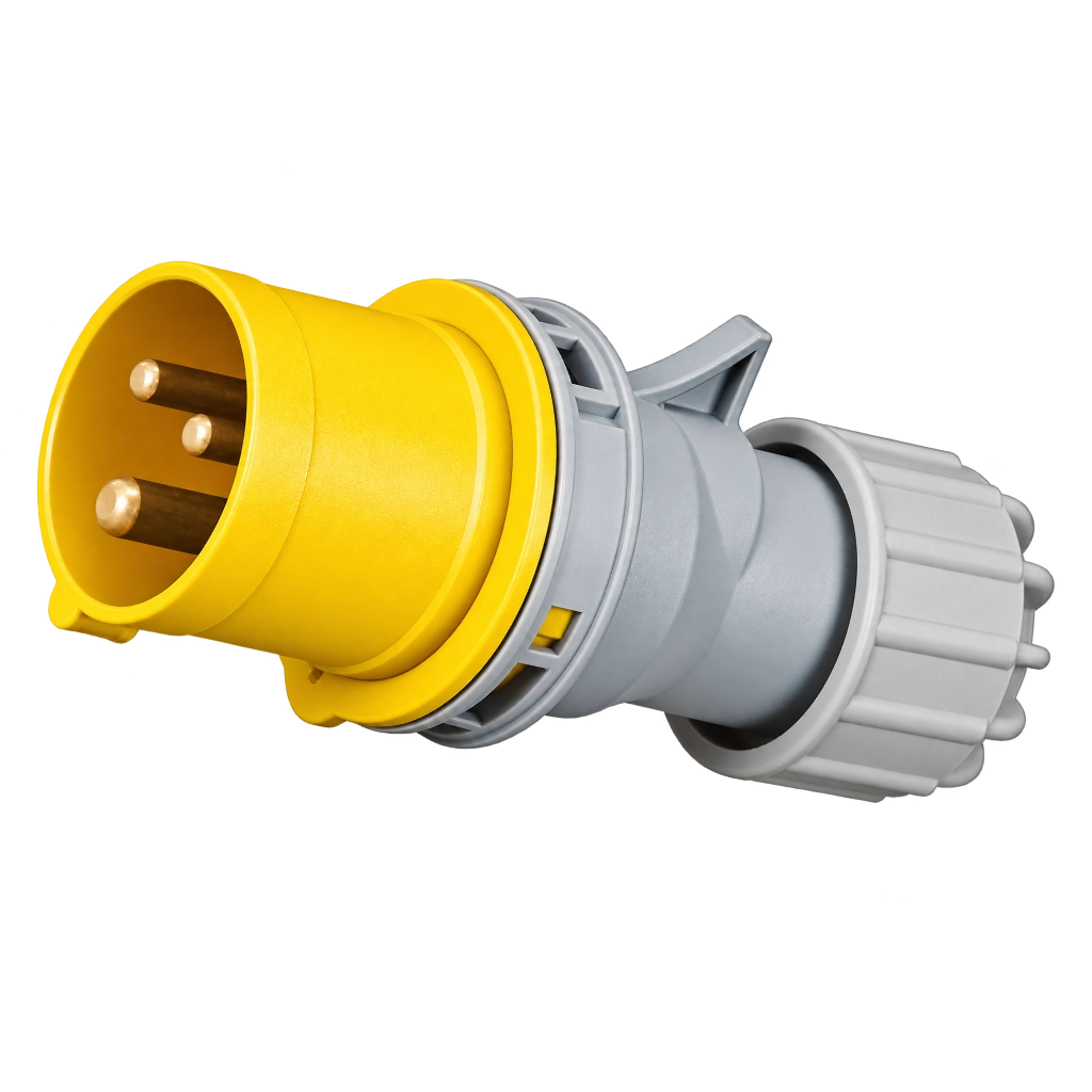 CEE Form 2P+E 16A 110V IP44 Plug, yellow
