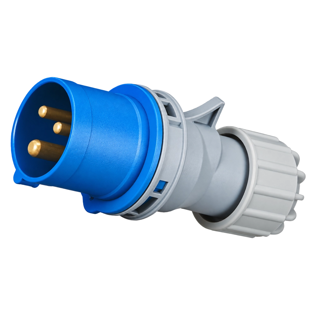 CEE Form 2P+E 16A 230V IP44 plug, blue