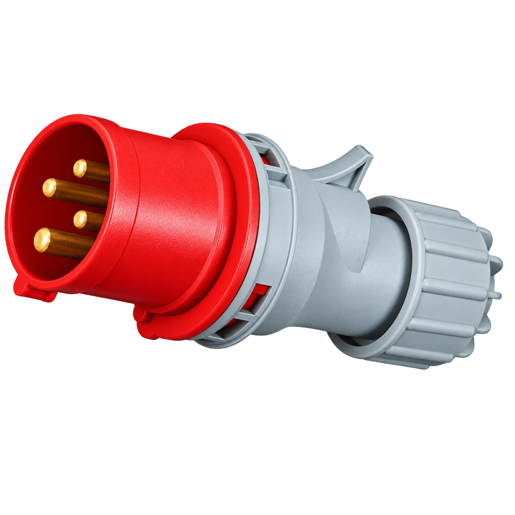 CEE Form 3P+E 16A IP44 plug, red
