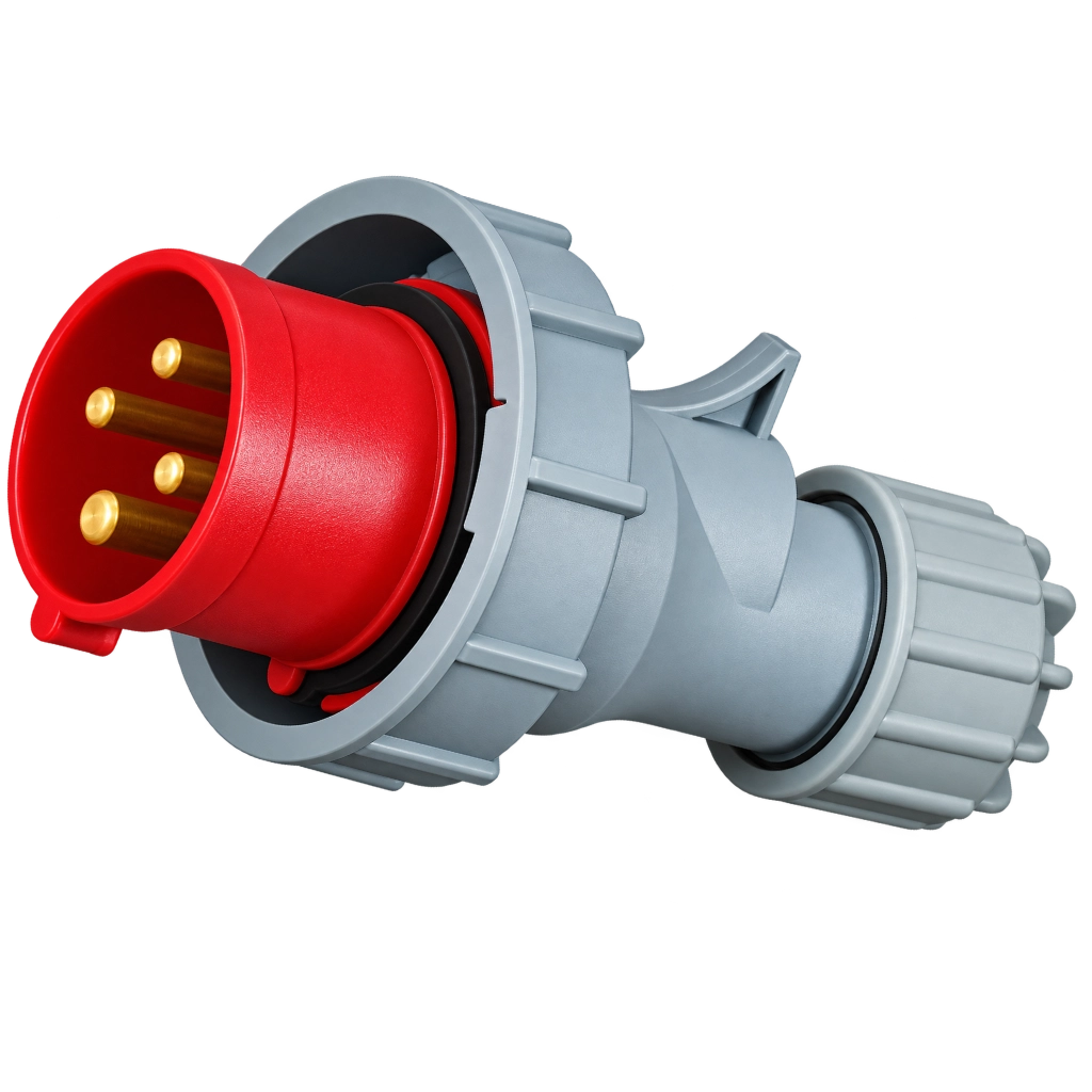 CEE Form 3P+E 16A 400V IP67 plug, red