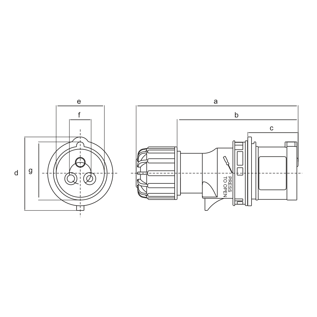 C125c Form Plug CEE Form 2P+E 32A 230V 6h IP44 Plug – Goldberg — A Brand of Everwell Cables