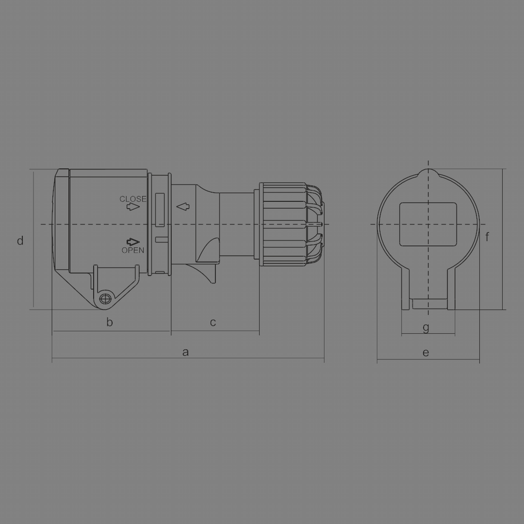 CEE Form 2P+E 16A 230V 6h IP44 Socket