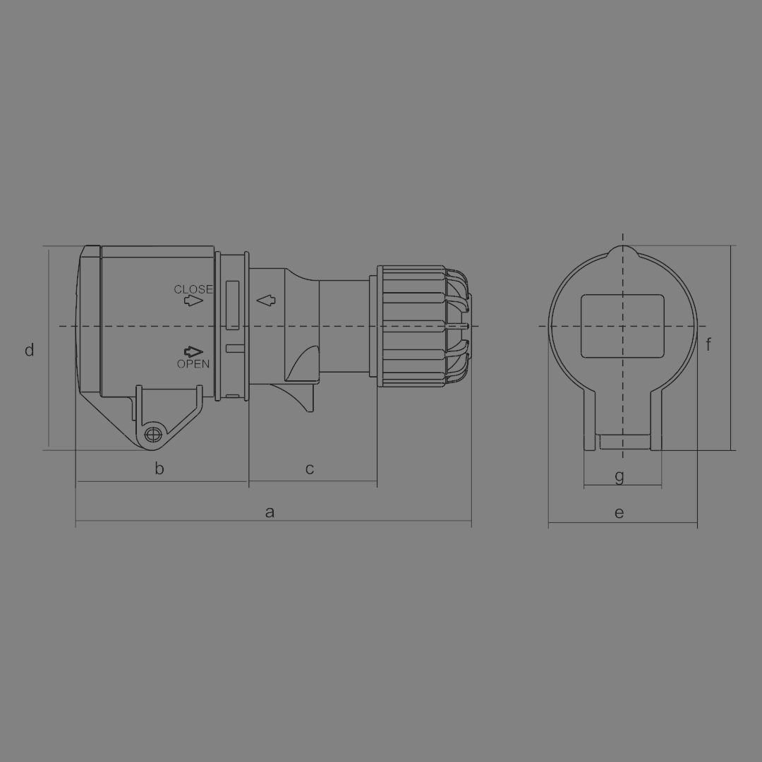 CEE Form 2P+E 16A 230V 6h IP44 Socket