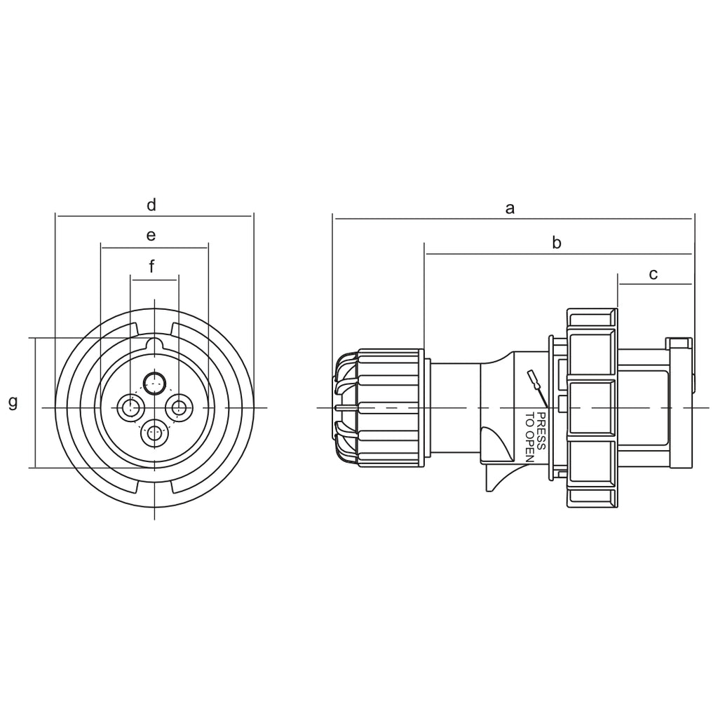 CEE Form 3P+N+E 63A 400V 6h IP67 Plug