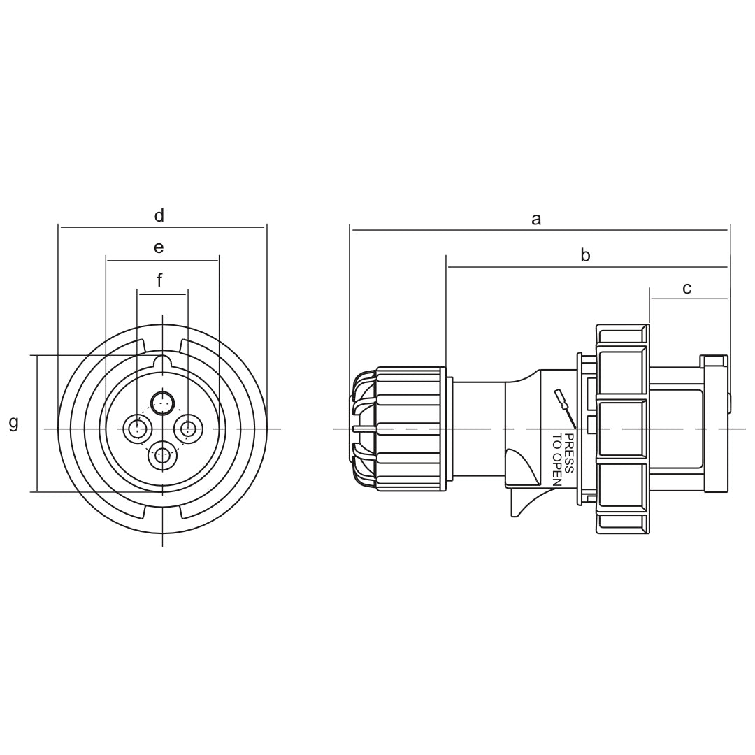 CEE Form 3P+N+E 63A 400V 6h IP67 Plug